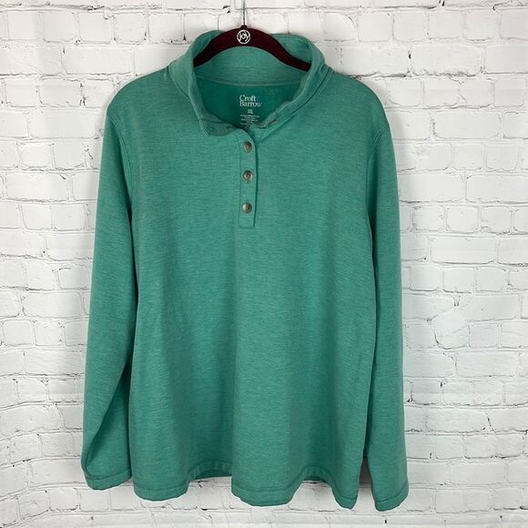croft & barrow Tops - Croft & Barrow Long Sleeve Pullover Teal Size XXL